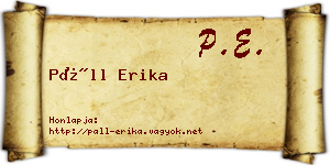 Páll Erika névjegykártya